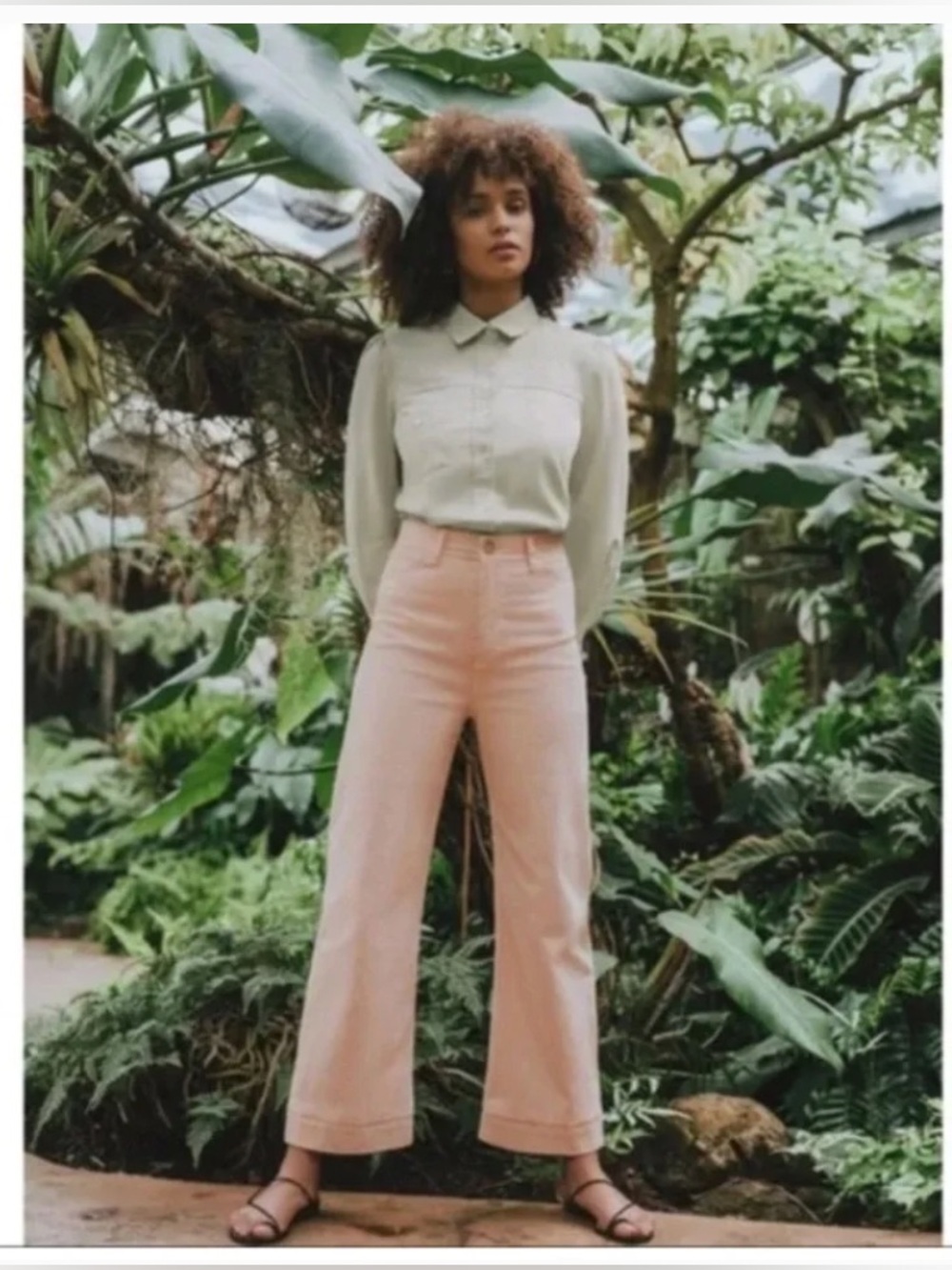 G. By goop Peach wide leg jeans